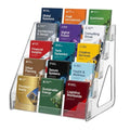 5 Tier Brochure Holder 12x13” Clear Acrylic Literature Display Stand Holds 3 Brochures in One Row Pamphlet Holder Display Stand for Booklets Flyers Table Signs Office Exhibition Store Home, 1 Pack