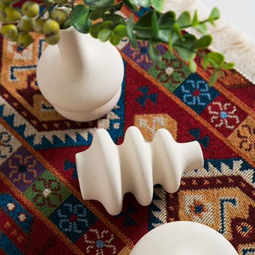 Small White Ceramic Vases Set of 5, Mini Decorative Boho Vases for Flower, Wedding & Home Decor - color: C-5pcs Matte White Vase