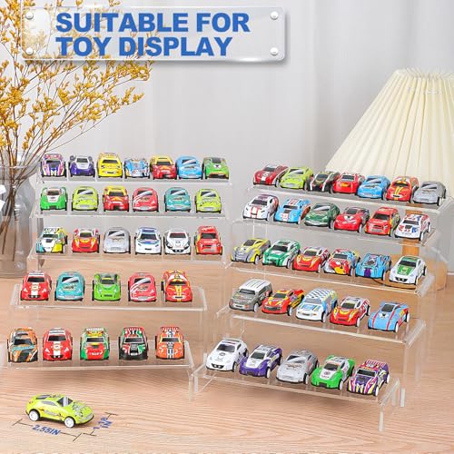 Aheroi Large Acrylic Risers, 10 Pcs 2 Set(7”L~8”L~9”L) Riser Display Shelf, Clear Rectangular Display Stands Set, Transparent Shelves for Decor, Showcase Holder for Cupcake