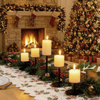 Homemory Christmas Fall Candle Holders for Pillar Candles Set of 5 (5, Black) - color: Black