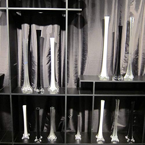 WGV Eiffel Tower Vase, Open 1.5", Height 24", (Multiple Sizes Choices) Clear Glass Floral Container with Sturdy Base, Flower Centerpiece for Wedding Event Home Decor, Arts Crafts, 1 Piece - color: Clear, size: 24"H