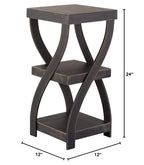 The Lakeside Collection Distressed Twisted Wood Accent Table - Distressed Black - color: Distressed Black