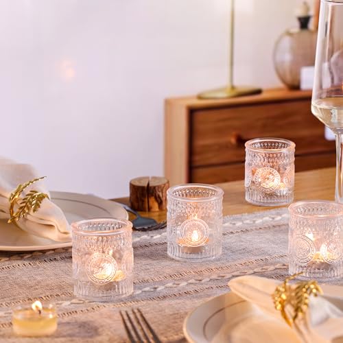 MATAHUM 12 Pcs Clear Votive Candle Holder, Glass Tealight Candle Holders for Wedding Table Centerpiece, Home Decor, Birdal Shower, Party - color: Clear, size: 12pcs