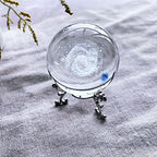 H&D HYALINE & DORA 2.36Inch/60MM Engraved 3D Galaxy Ball Paperweight Crystal Display Globe Full Sphere Glass Paperweight Fengshui with Metal Stand - color: 60mm Galaxy