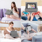 KDD Tablet Pillow Stand, Multi-Angle Viewing Ipad Holder for Lap, Bed and Desk, Foldable Soft Pad Dock with Stylus Mount Compatible with Ipad Pro 12.9, 10.5, 11, Air, Mini, Phones, Books, E-Reader - color: Grey