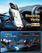 VANMASS [True Military-Grade] Car Phone Holder [Best Suction & Clip] Cell Phone Mount for Dashboard Windshield Vent Truck Cradle Dash Stand for iPhone 15 Pro Max 14 13 12 Android, White - color: White