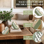 Jetec 2 Pcs Rustic Wooden Heart Table Decor, Daisy Farmhouse Home Decor, Bless This Home & Be Kind Sign for Living Room, Dining Room, Shelf & Mantel, Ideal Housewarming & Birthday Gift(Blessed Style) - style: Blessed Style