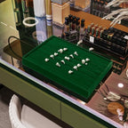 7 Slots Velvet Jewelry Tray Ring Earring Display Tray Jewelry Drawer Organizer Ring Earring Holder Storage (Green) - size: 7 Slots for Ring/Earring