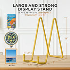 TR-LIFE 8 Inch Large Plate Stands for Display - Metal Plate Holder Display Stand + Frame Holder Stand for Picture, Decorative Plate, Platter, Plaques, Book, Photo Easel Tabletop (Gold 2 Pack) - size: 8 Inch