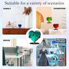 Shimeyao 4 Pcs Metal Crystal Heart Stone Stand Crystal Ball Holder Rock Display Stand Mineral Specimen Display Easel Holder for Gemstones Fossils Agate Slabs Plates (Black,2 x 2.36 x 2.56 Inch) - color: Black, size: 2 x 2.36 x 2.56 Inch