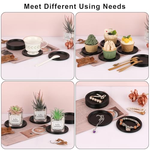 OwnMy 3PCS Iron Candle Holders for Pillar Candles, 3 Inch Metal Pillar Candle Plates and Trays, Small Round Tealight Holders Elegant Candle Stands Bases for Wedding Dining Table Centerpieces, Black - color: Black-3pcs