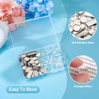 Craftdady Stainless Steel Pendant Cabochon Settings Heart Square Teardrop Flat Round Oval Rectangle Blank Bezel Trays Base Pendant with Glass Cabochons for DIY Earrings Necklace Jewelry - color: Stainless Steel Color 6 Style 2