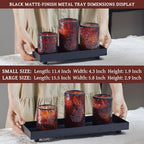 Rectangle Black Matte Metal Tray, Suit for Candle Holder, Vanity Decor Projects, Bathroom Toilet Tank Tray, Perfume or Jewelry Storage, and Coffee Table Centerpiece - size: 15.7" x 5.9" x 1.9"