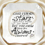 Friend Gifts for Women Ceramic Ring Dish Tray - Good Friends are Like Stars Trinket Jewelry Tray, Thoughtful Friendship Gifts for Women, Best Friend Birthday Present - ASA - color: Friend like stars
