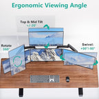 WALI Quad Monitor Mount for 13-27 inch Screens, Extra Tall 4 Monitors Desk Mount, up to 19.8lbs, 32.2 inch Height Max, Fully Adjustable 4 Monitor Arms, VESA 75/100mm (GSDM004S), Black - size: 13"-27", style: Quad Arms