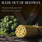 Danilovo Pure Beeswax Candles - Honey-Scented, Decorative Thin Taper Candles - Ideal for Birthday Decoration or Church Prayers - Drip Free, Tall & Smokeless Pack of 50 pcs, 6.5 x 0.22 inch - size: 6.5 in