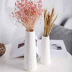 VanEnjoy 10 inch Desktop Minimalist White Ceramic Vases Home Office Decoration, Unique Speckle Finish Bud Vase for Flowers