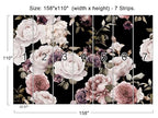 Peony Flowers Wall Mural - Purple Flower Wallpaper, Rose Mural - 158" x 110" (Not Self-Adhesive) - color: Murals-01, size: 158" x 110"