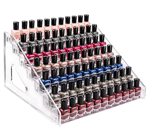 Pero Pero Nail Polish Organizer Acrylic Display Rack for Nail Polish Holder Sunglasses Organizer Essential Oils Holder Clear Eyeglasses Display Case Makeup Organizer - style: 7Layers