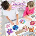 JRD&BS WINL Poke in Fun Art Kit for Kids Ages 3 up, Flower Bouquet Creative Decor Mess Free Art Set for Children Fun Activity Gifts for Boy and Girls 4-8 Year Old DIY Fabric Craft (Flower Bouquet) - style: Flower Bouquet