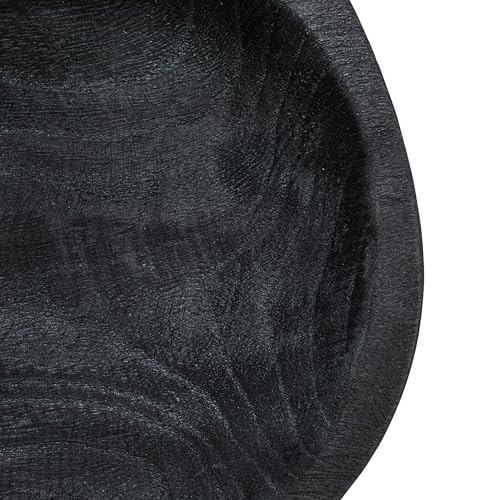 Bloomingville Hand-Carved Paulownia Wood Bowl, Black - color: Black