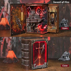 CCCDF Book Nook Kit - DIY Miniature House Kit for Adults, Teens, Dollhouse Magic Booknook Tiny House Bookshelf Decor, Gifts for Family, Friends (Sword of Fire) - style: Sword of Fire