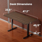 ErGear Height Adjustable Electric Standing Desk, 48 x 24 Inches Sit Stand up Desk, Memory Computer Home Office Desk, Dark Walnut - color: Dark Walnut, size: 47.2 x 23.6 Inches
