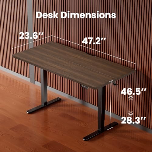 ErGear Height Adjustable Electric Standing Desk, 48 x 24 Inches Sit Stand up Desk, Memory Computer Home Office Desk, Dark Walnut - color: Dark Walnut, size: 47.2 x 23.6 Inches