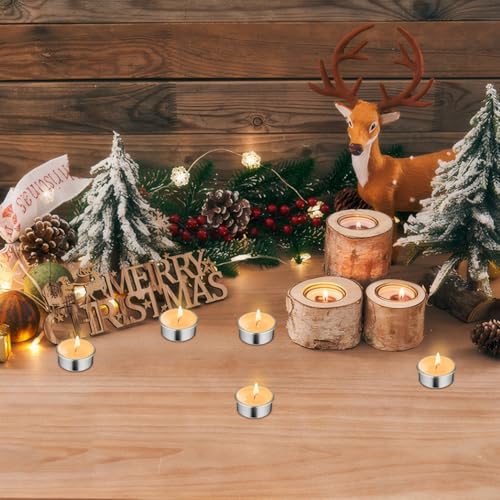 Gatuida 20pcs Tea Lights Cups, Round Empty Case Candle Wax Containers, Metal Tea Light Tins for Candles Making Supplies and Halloween Christmas Decoration