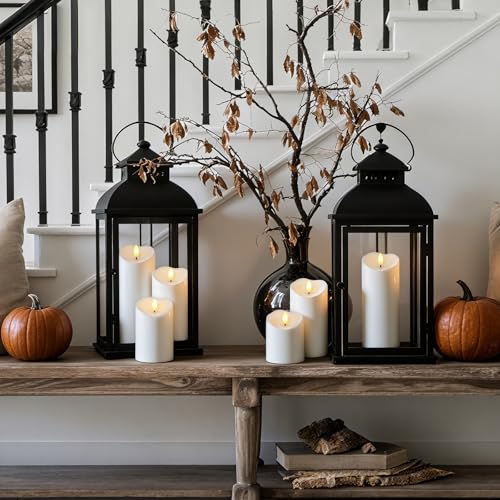 Raycare 3"x4"5" 6" 8" 8" Outdoor Waterproof Flameless Candles, Battery Operated LED Candles with Remote Control and Timer, Electric Fake Plastic Pillar Candles, Ivory White, Set of 5 - color: D3"xH4"5"6"8"8"-Ivory White
