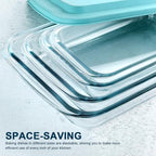 8-Piece Deep Glass Baking Dish Set with Plastic lids,Rectangular Glass Bakeware Set with Lids, Baking Pans for Lasagna, Leftovers, Cooking, Kitchen, Freezer-to-Oven and Dishwasher, Green - color: Green