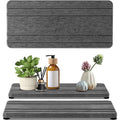 2PCS Water Absorbing Stone Tray, Quick Drying Diatomite Stone Sink Tray, Water Absorbent Diatomite Coasters for Kitchen Sink, Bathroom Counter Hand Soap Dish Toothbrush Holders - color: 2pcs 21×10cm Dark Gray Stripe