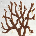Wooden Jewelry Tree Necklace Holder,9 Inch Jewelry Stand Creative Ring Holder Necklace Suitable Ring Earrings Necklace Bracelet for living rooms, bathrooms,offices (TREE)
