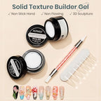 White 3D Molding Gel for Nails Art Non-Stick Hand Solid Builder Gel Hard Nails for Extension Carving Sculpting Beauty Charms for Beignner and Salon DIY - color: White&White
