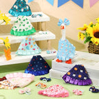 Weysat 10 Set Holiday Mini Desk Goose Outfit 250th Anniversary Summer Mexican 4th for July Magnetic Geese Statue Felt Fabric Costume for 7 Inch Desktop Goose Table Decor Gifts(Cute Style,Fabric) - style: Cute Style