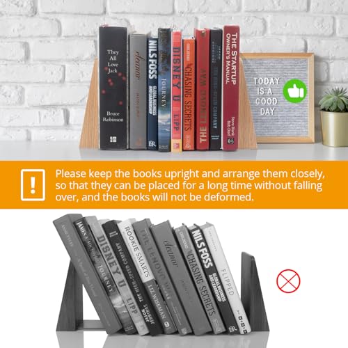 DRELIFAM Red Oak Book Ends Heavy Duty Handmade Book Ends for Shelves Decorative Bookends to Hold Heavy Books (Red Oak Large) - color: Large Red Oak Wood