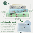 Book Planter Decor - Cute Bookshelf Plant Pots, Small Book Shaped Ceramic Planters, Book Flowers Vase with Drainage Hole, Classic Titles Bookstack for Book Lovers Gifts for Home Bedrooms, Living Rooms