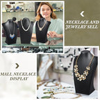 Kigley 6 Pcs Black PU Leather Jewelry Bust Display Necklace Holder Stand Necklace Mannequin Holder for Jewelry Display Trade Show(13.39 x 3.94 x 8.07 Inches) - size: 13.39 x 3.94 x 8.07 Inches