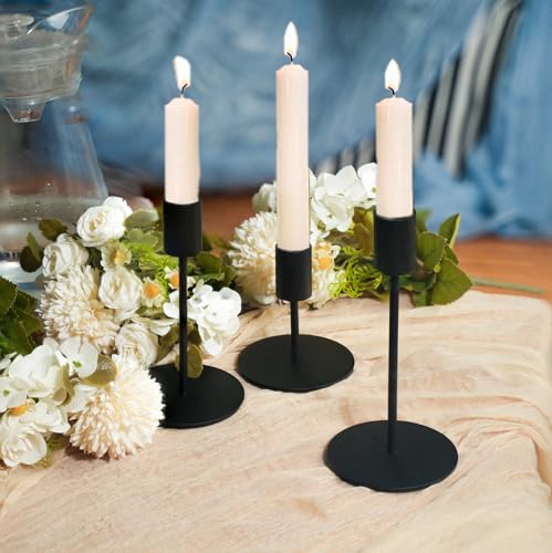 Black Candlestick Holders Bulk for Taper Candles Decorative Metal Candelabra Candle Holders Fit 0.8 Inch Diameter Candles Gold Taper Candle Stands for Wedding Home Party Table Decor (Set of 18) - color: Black, size: 18 pieces