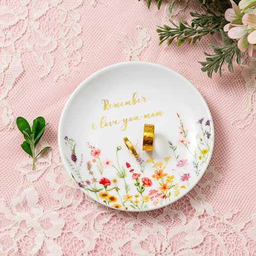 Crisky Jewelry Ring Dish for Mom Birthday Gifts Thinking of You Gift for Mother's Day Gift from Daughter Son for Easter Thanksgiving Christmas Valentine Gift Ideas (I Love You Mom) Thrinket Tray - style: Mom I Love You