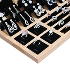 MOOCA Jewelry Display Set, Necklace Display Bust, Earring Organizer, Ring Holder Stand for Showcase and Store, Premium Fabric - color: 8) 1 set. Black Velvet