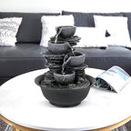 10.6inch Rock Indoor Water Fountain Zen Meditation Tabletop Fountain with LED Light for Home Office Bedroom - color: 10 3/5"_1
