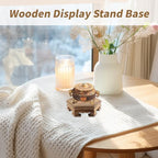 Wooden Display Stand Base 4.65" x 1.38" Hexagonal Wood Carved Pedestal Oriental Style Home Decoration for Vase, Flower Pots, Teapot, Table Lamp, Fishbowl - style: Hexagonal