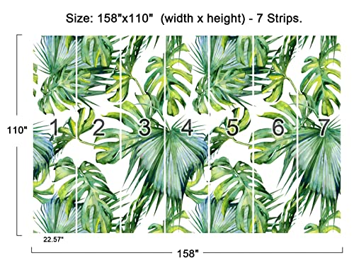 Cliouar-Wall Mural Wallpaper for Bedroom Living Room 3D Mural Monstera Tropical Plant Green Plant Banana Leaf Palm Leaf 158" x 110"(Not Self-Adhesive) - color: Murals-13, size: 158" x 110"