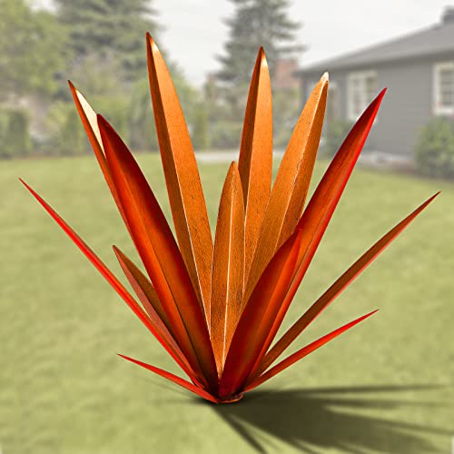 Homight Metal Country Tequila Sculpture DIY Plant Home Decor Garden Ornament Indooutdoor Statuette Patio Lawn Stake Decoration Gift - color: 2 Big Red