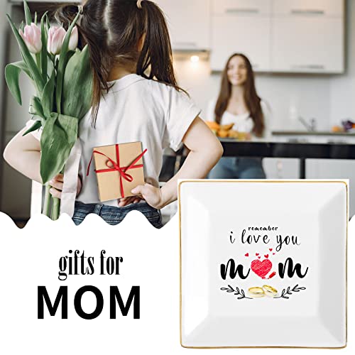 Gifts for Mom from Daughter Birthday Gift for Women Mothers Day Gifts Fun Presents Moms Grandma Sister in Law Best Jewelry Dish Unique Trinket Tray Ring Holder, Remember I Love You Mom - color: MOM