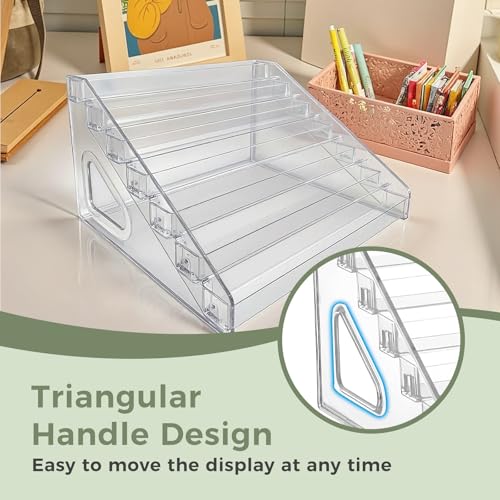 7 Tier Acrylic Card Display Stand, Nail Polish Organizer Clear, Case Makeup Organizer, Baseball card display Essential oil storage rack