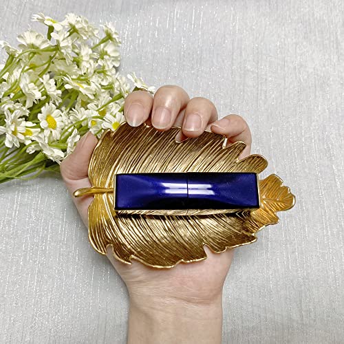 Metal Jewelry Dish, Small Leaf Shaped Ring Holder Jewelry Organizer, Trinket Dish Vanity Tray for Dresser Christmas Birthday Wedding Gifts Elm Leaves-Gold - color: Elm Leaves-Gold