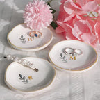 Personalized Ceramic Ring Dish, Initial Jewelry Tray for Rings, Earrings, Necklaces & Bracelets, Gift for Engagements, Birthdays, Holidays, Mom, Sister, Bridesmaid, Bride-to-Be, 4" Ring Plate - color: B