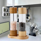Salt and Pepper Wooden Mill Rest, Wood colours Pepper Grinder Tray, Work Surface and Dining Table Protector (Pepper mill not included) - color: H Wood Colours Mill Tray